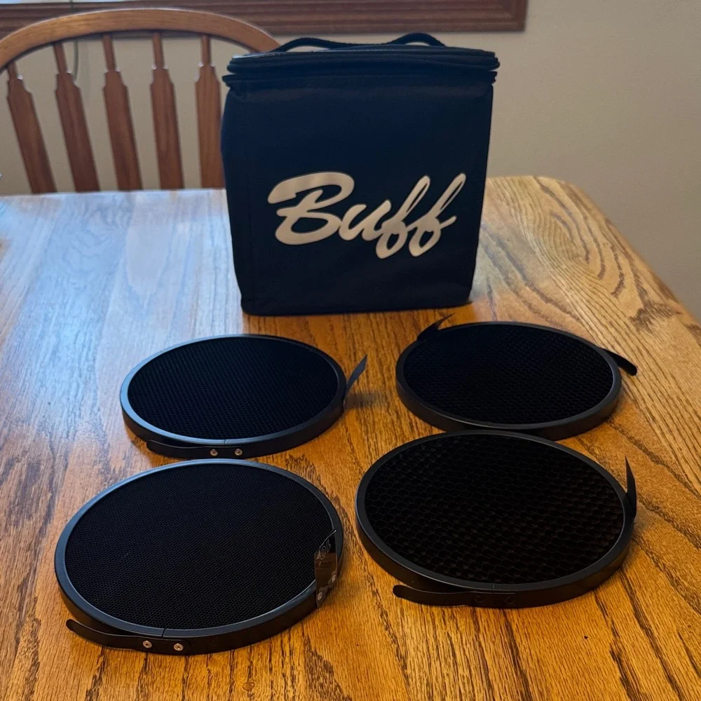 Buff Black Honeycomb Light Grids with Case